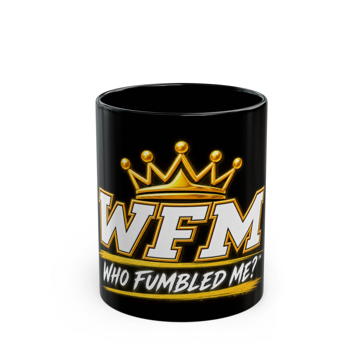 Who Fumbled Me?™ WFM Crown Mug - Official Comeback Club Black Coffee Mug