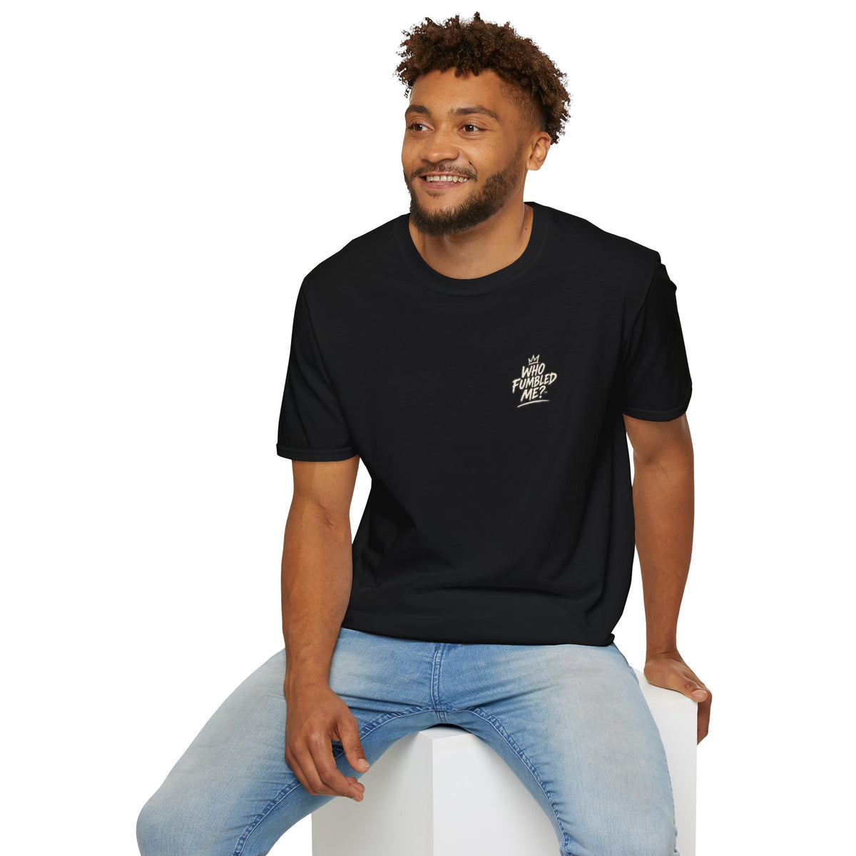 Who Fumbled Me?™ Men’s Graphic Tee — Signature Black T-Shirt